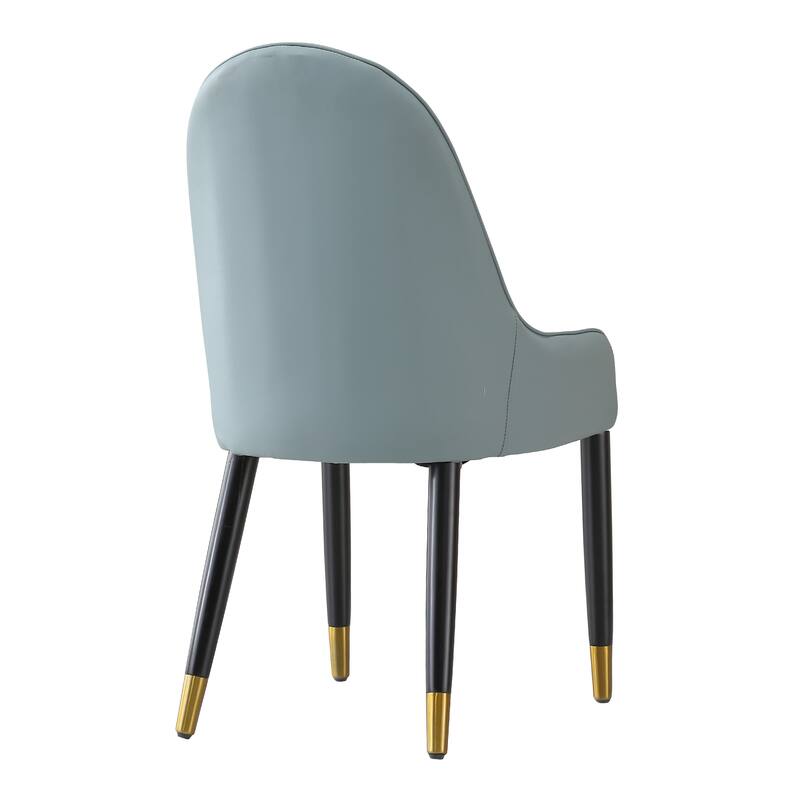 PU-Leather Chairs with Metal Legs & Backrest,Set of 2