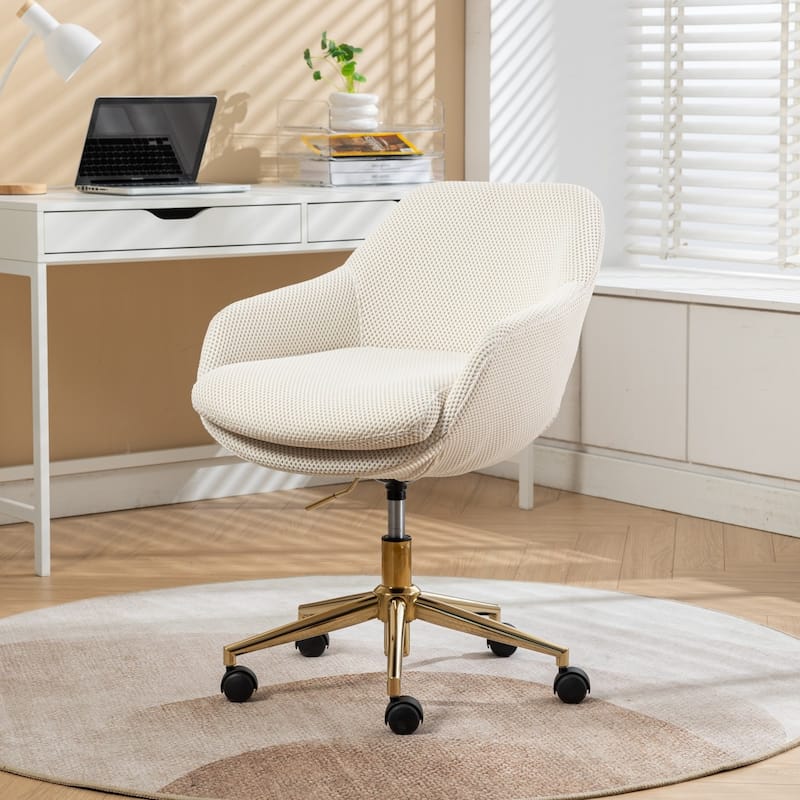 Mesh Fabric Adjustable Swivel Home Office Desk Chair with Metal Base
