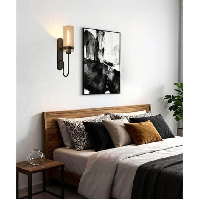 2 pack living room black wall sconce matel wall light