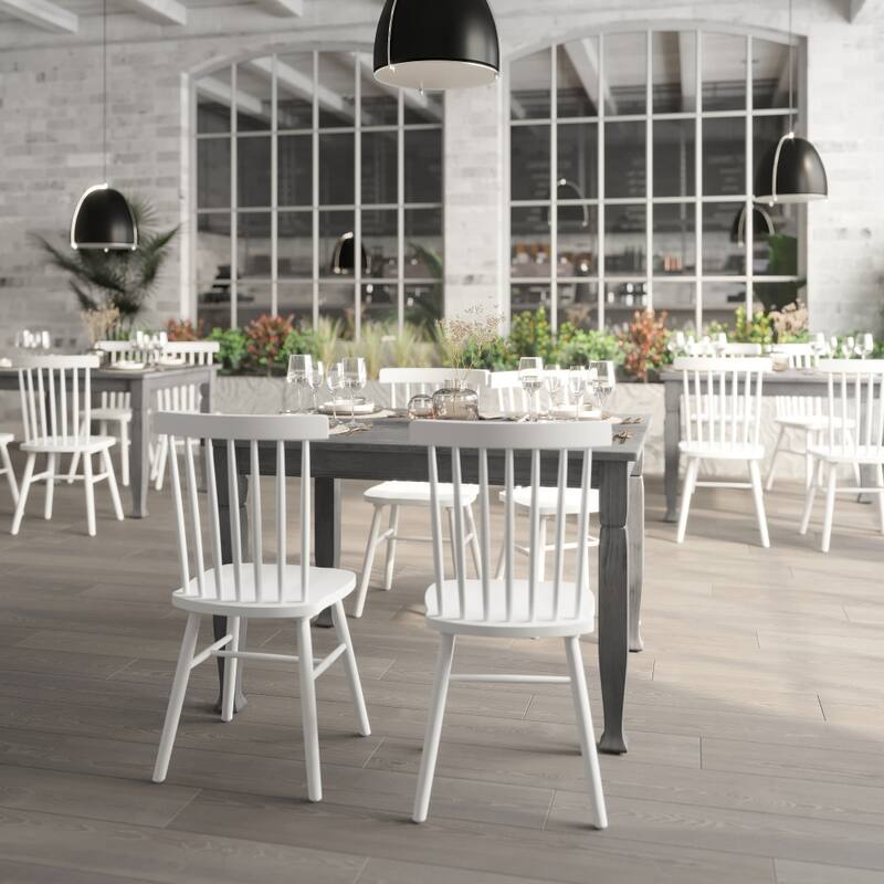 Solid Wood Commercial Grade Dining Table with Turned Legs - 47"D x 36.25"W x 30.25"H