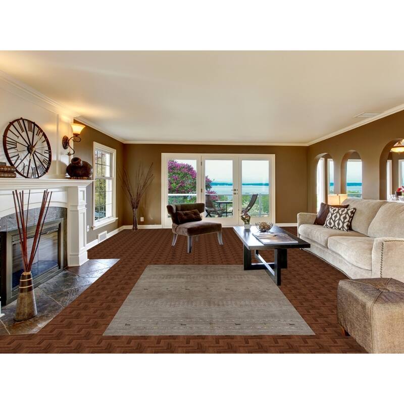 Hand Knotted Oriental 100% Wool Carpet Tribal Animal Pictorial Brown Gabbeh Area Rug - 7' 10'' X 5' 1''