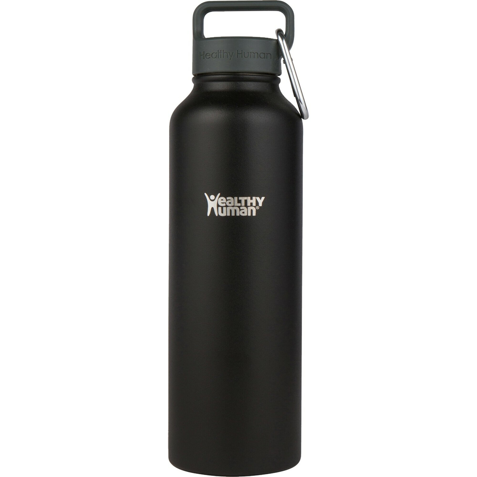 Healthy Human Stainless Steel Water Bottle (Pure Black, 40 oz