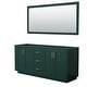 preview thumbnail 13 of 20, Wyndham Collection Miranda 71" Double Free Standing Vanity Cabinet - Green / Brushed Gold Hardware