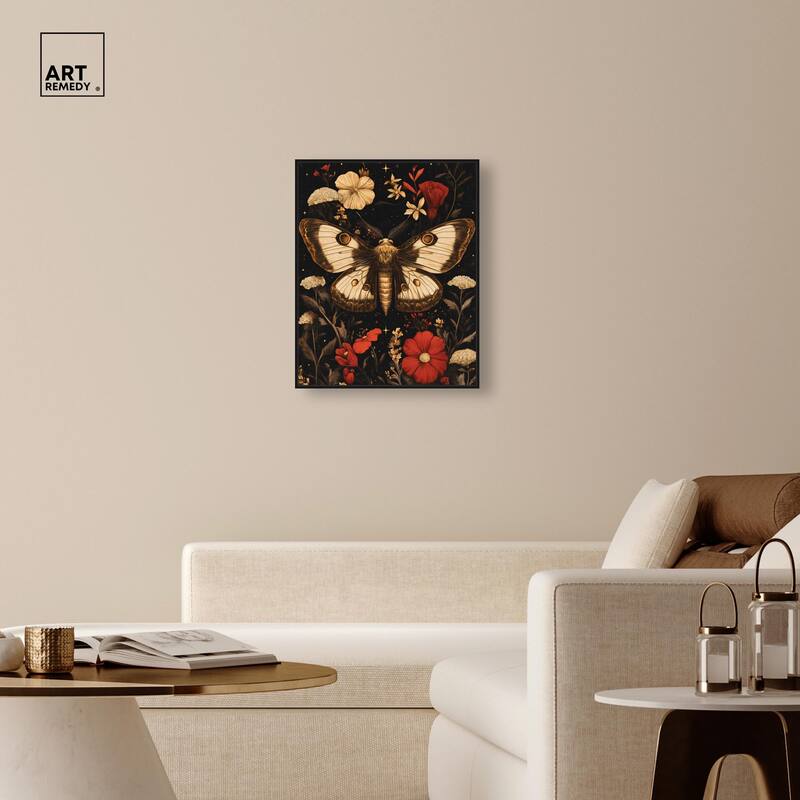Flying Moth Canvas by Art Remedy