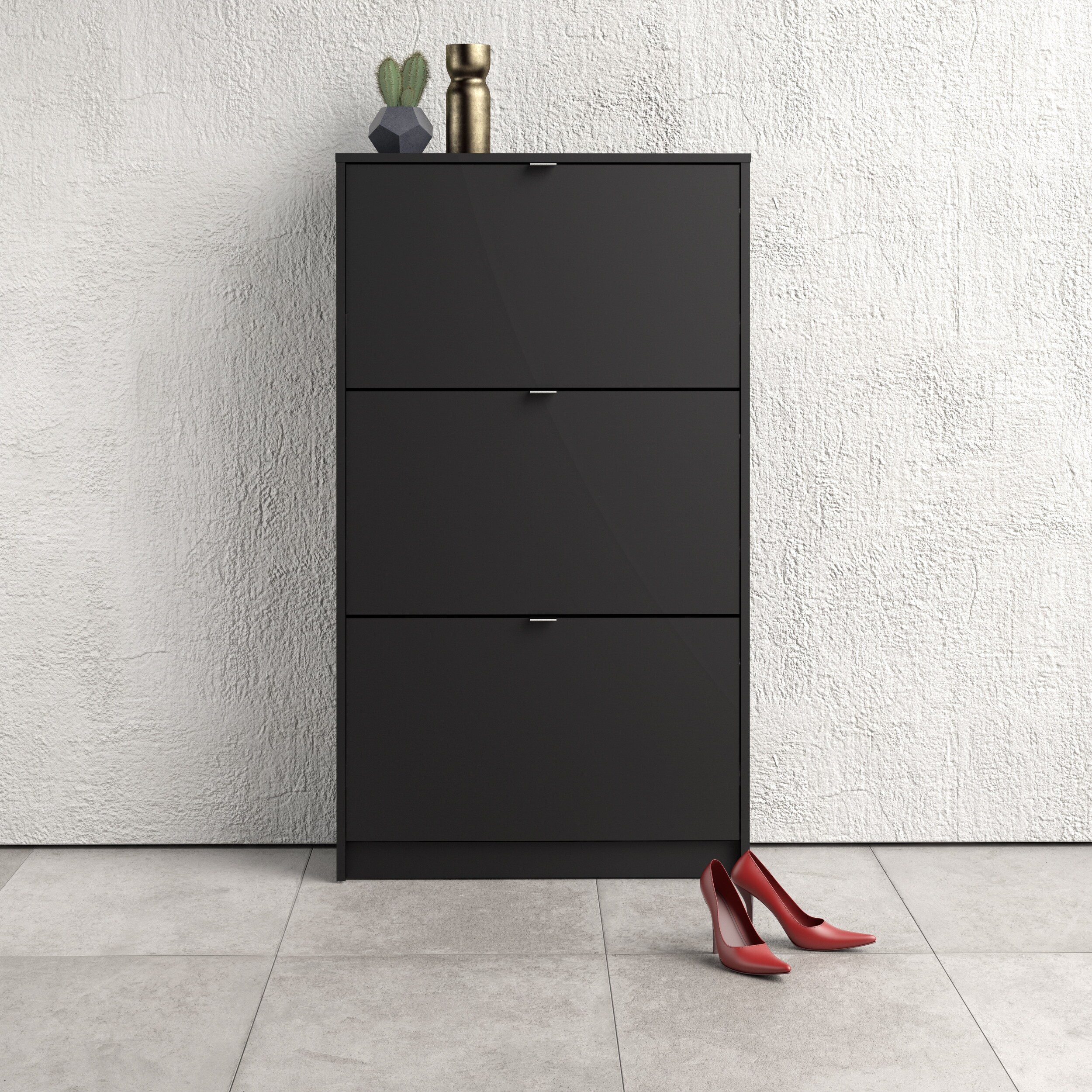 Porch Den Cambria Scandinavian 3 Drawer Shoe Storage Cabinet
