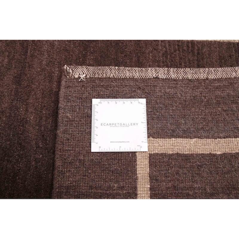 ECARPETGALLERY Hand-knotted Opulence Dark Brown Silk, Wool Rug - 8'1 x 10'1