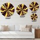 preview thumbnail 4 of 7, Designart 'Yellow Purple Black Fantasy' Oversized Modern Wall CLock