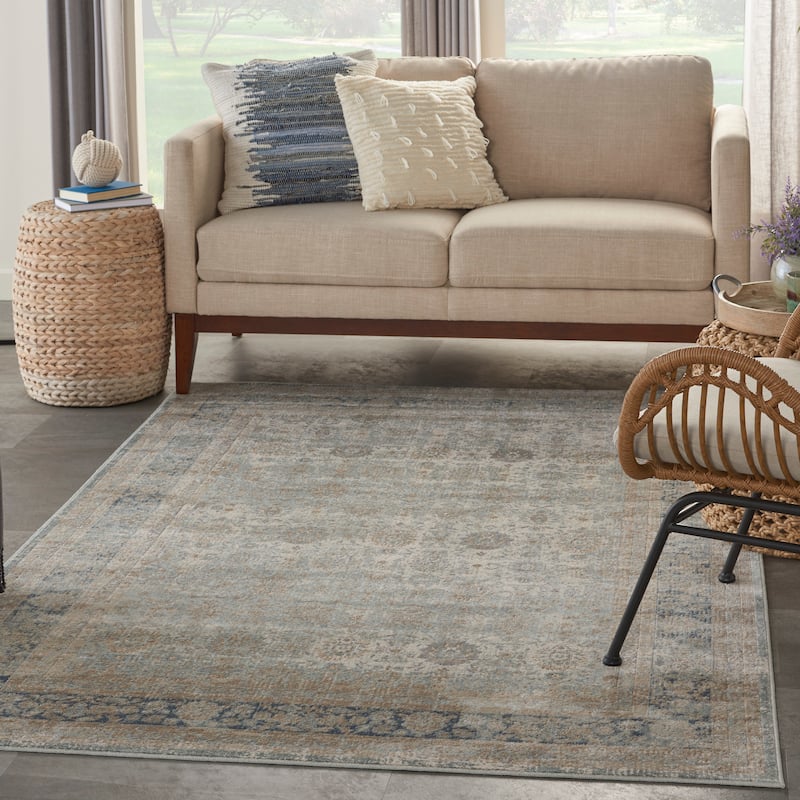 Malta Floral Vintage Persian Medallion Area Rug - 3'11" x 5'7" - White