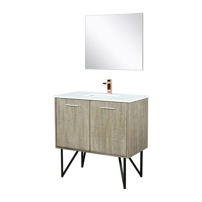 Lancy Bath Vanity with Cultured Marble Top, Sink, Mirror and Faucet