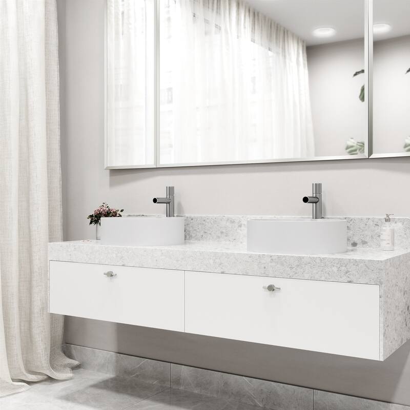 VIGO Anvil 16"L x 16"W MatteStone Vessel Sink and Ashford 11"H Faucet Set