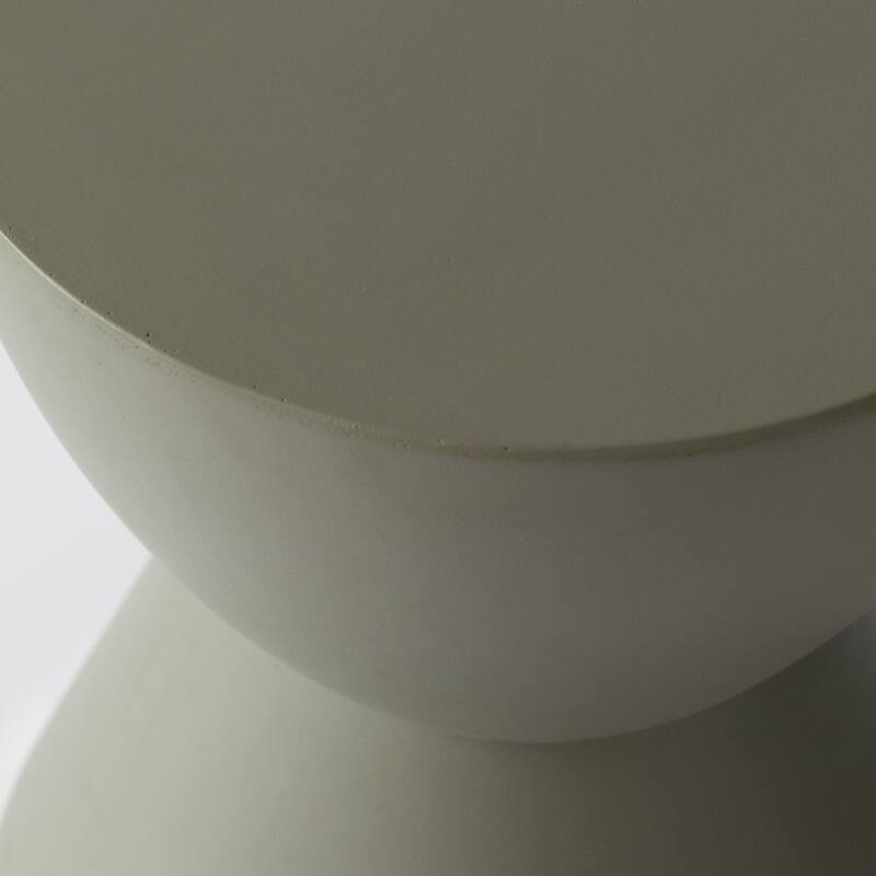 Loft 14-Inch Modern Round Accent Fiberstone Side Table for Indoor Outdoor Patio, Living Room, or Home Office