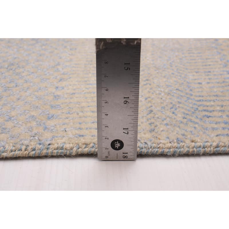 ECARPETGALLERY Hand-knotted Finest Silk Shadow Blue Silk, Wool Rug - 3'0 x 5'1