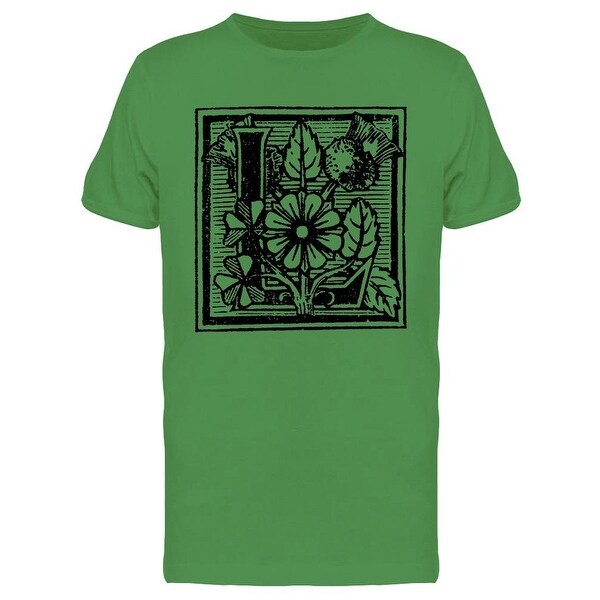 Shop Capital Letter L With Flowers Tee Men S Image By Shutterstock On Sale Overstock 29147924