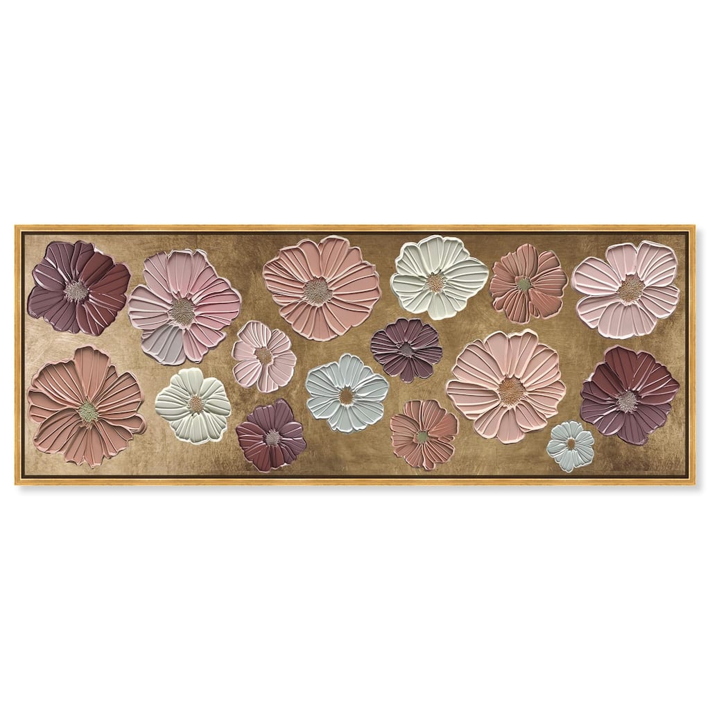 Floral Impasto Muted Panoramic Canvas by Art Remedy