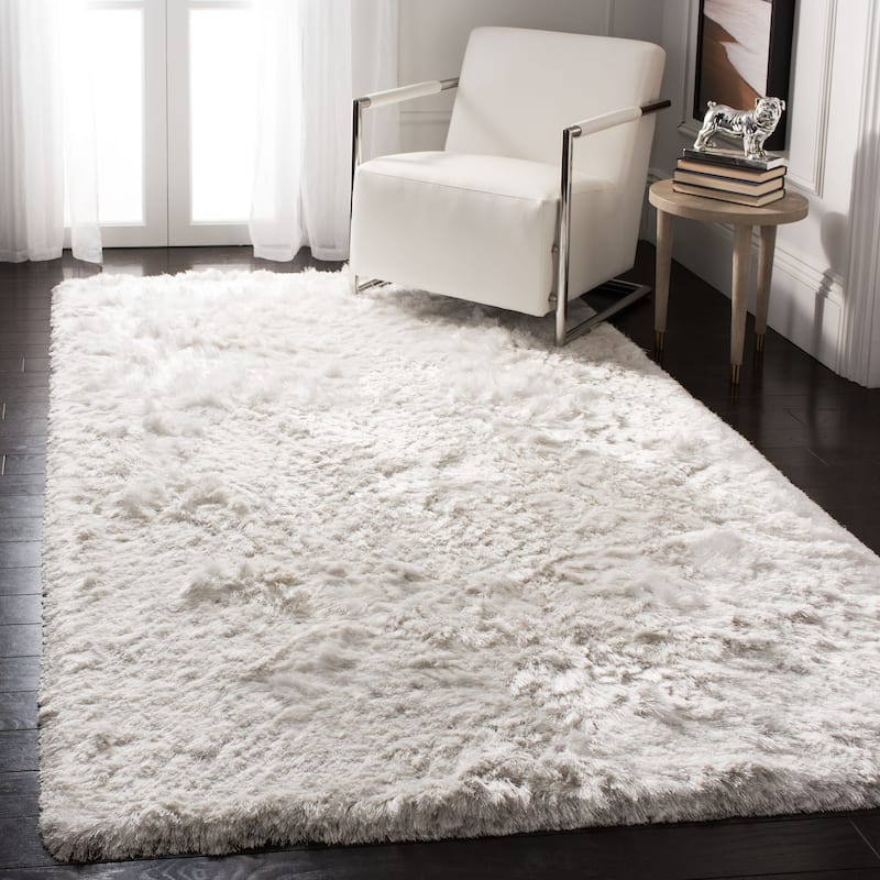 SAFAVIEH Handmade Ocean Shag Lyse Glam 2.5-inch Thick Rug - 4' x 6' - Ivory