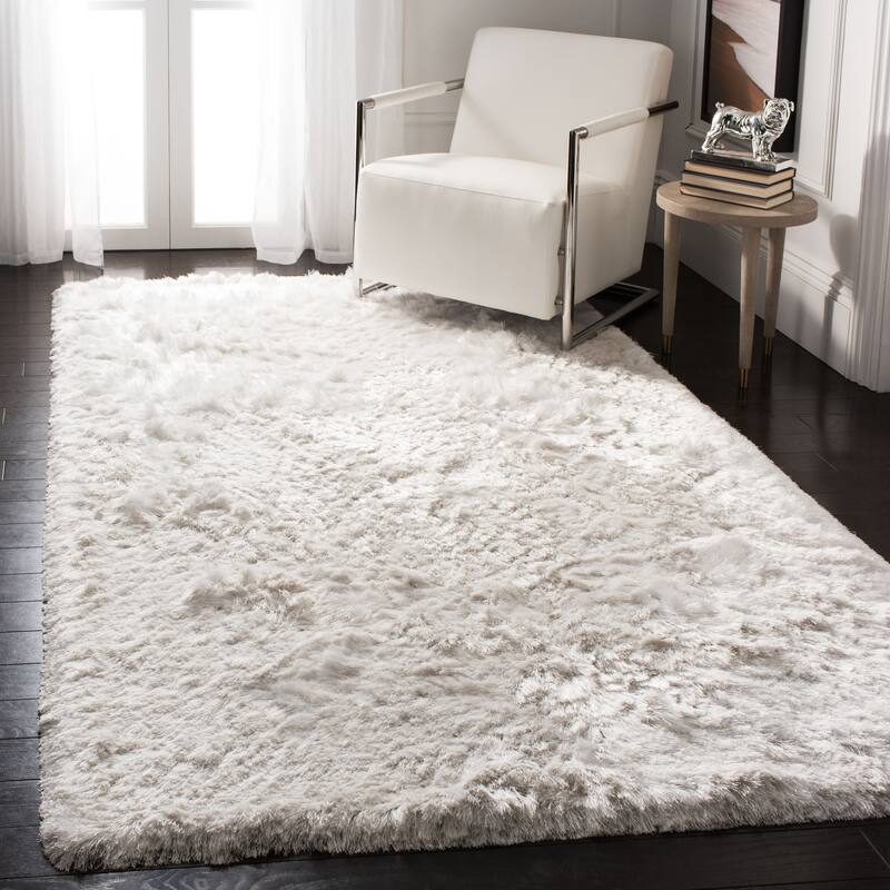 SAFAVIEH Handmade Ocean Shag Lyse Glam 2.5-inch Thick Rug - 8' x 10' - Ivory