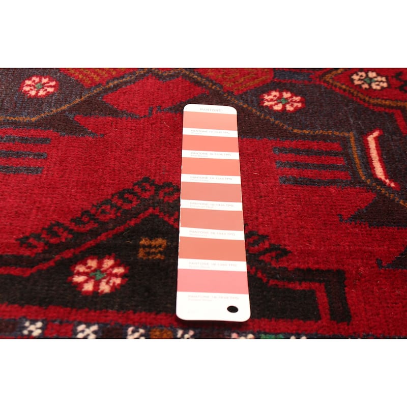 ECARPETGALLERY Hand-knotted Teimani Red Wool Rug - 3'11 x 7'0
