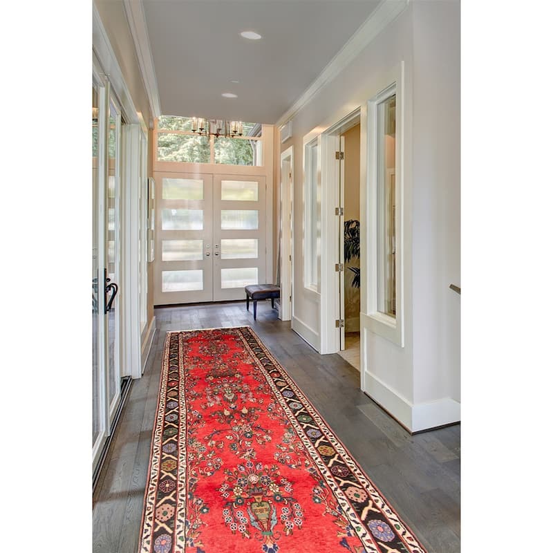 ECARPETGALLERY Hand-knotted Andelz Red Wool Rug - 2' 9" x 10' 6"