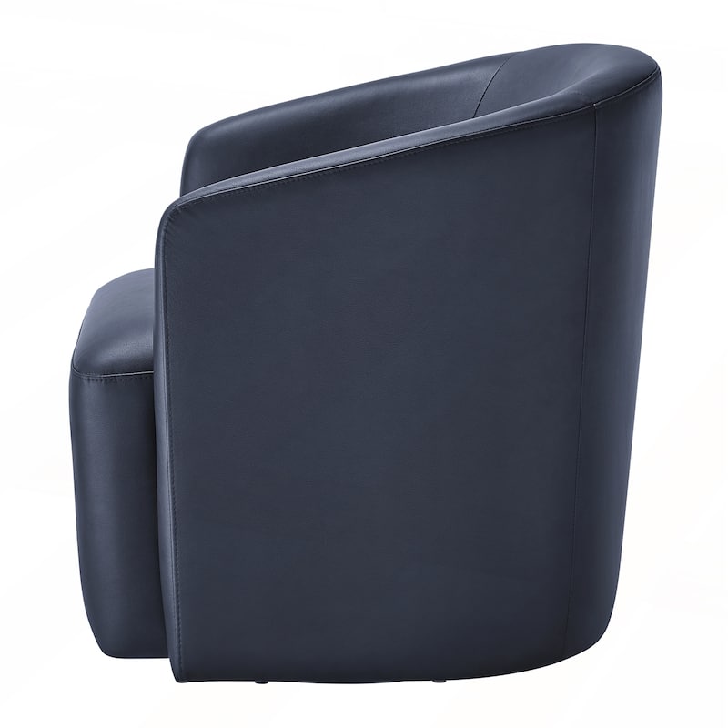 Faux Leather Swivel Barrel Chair