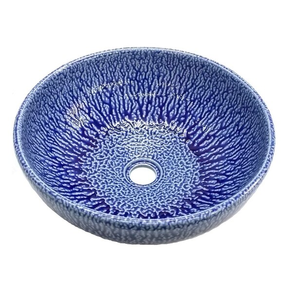 Eden Bath Blue Streams Ceramic Vessel Sink
