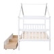 preview thumbnail 33 of 41, Twin Size Wooden House Bed with Drawers