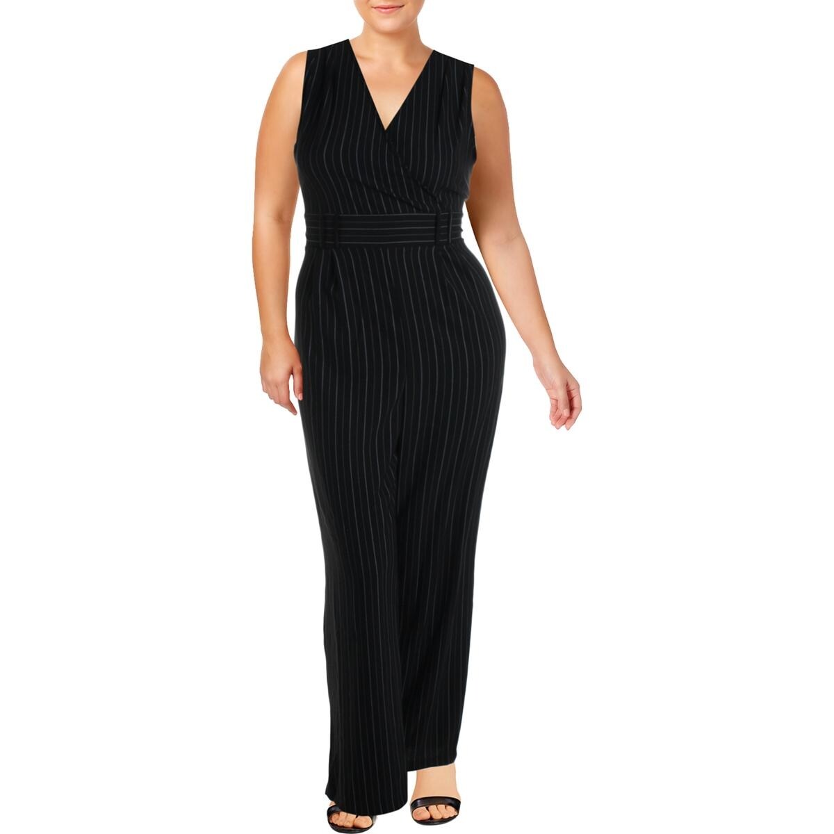 womens pinstripe jumpsuit