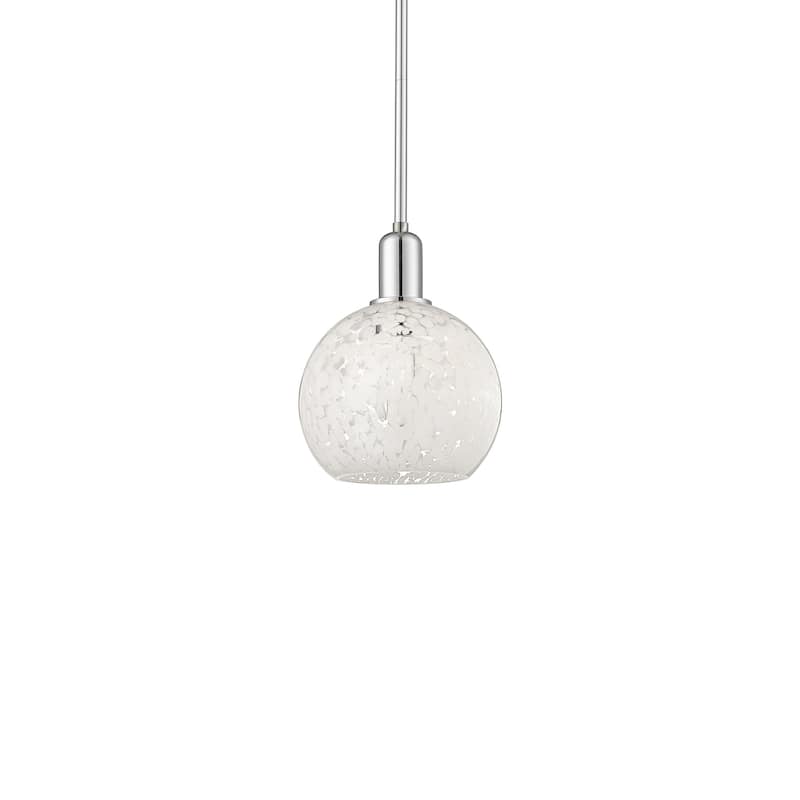 Innovations Lighting 716-1S-11-8 White Mouchette Pendant White - Polished Chrome / White Mouchette