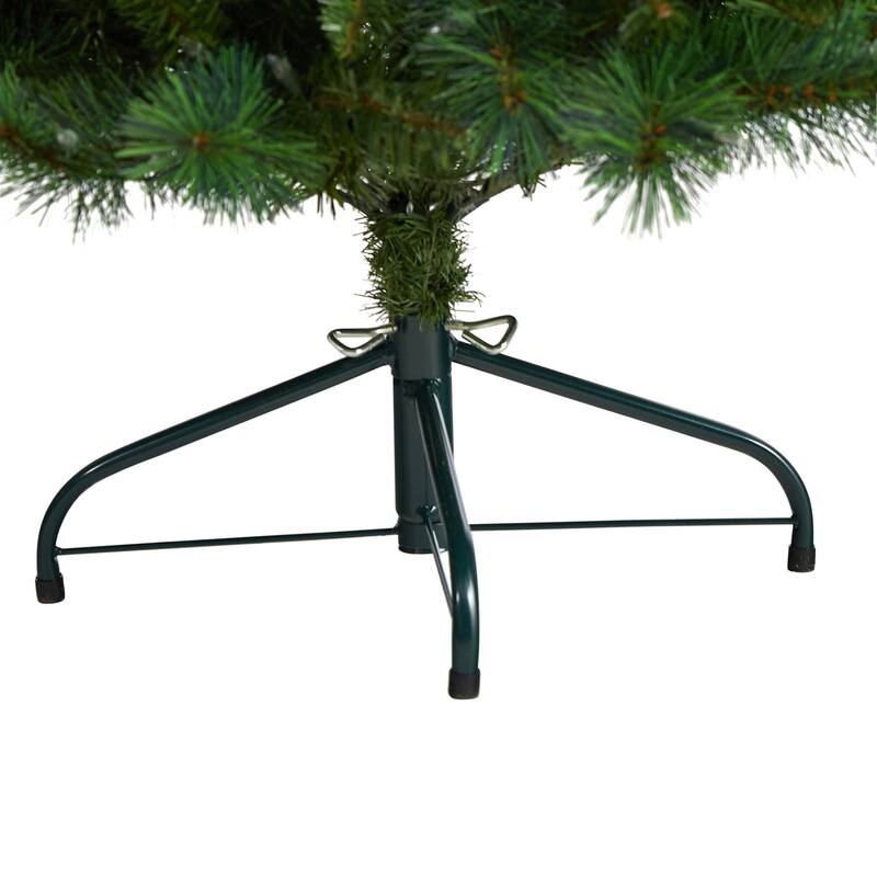 5Ft Slim Artificial Christmas Tree with Lights - Pre-Lit Holiday Decor, Realistic Pine Tree, Indoor Xmas Tree - Green - 60