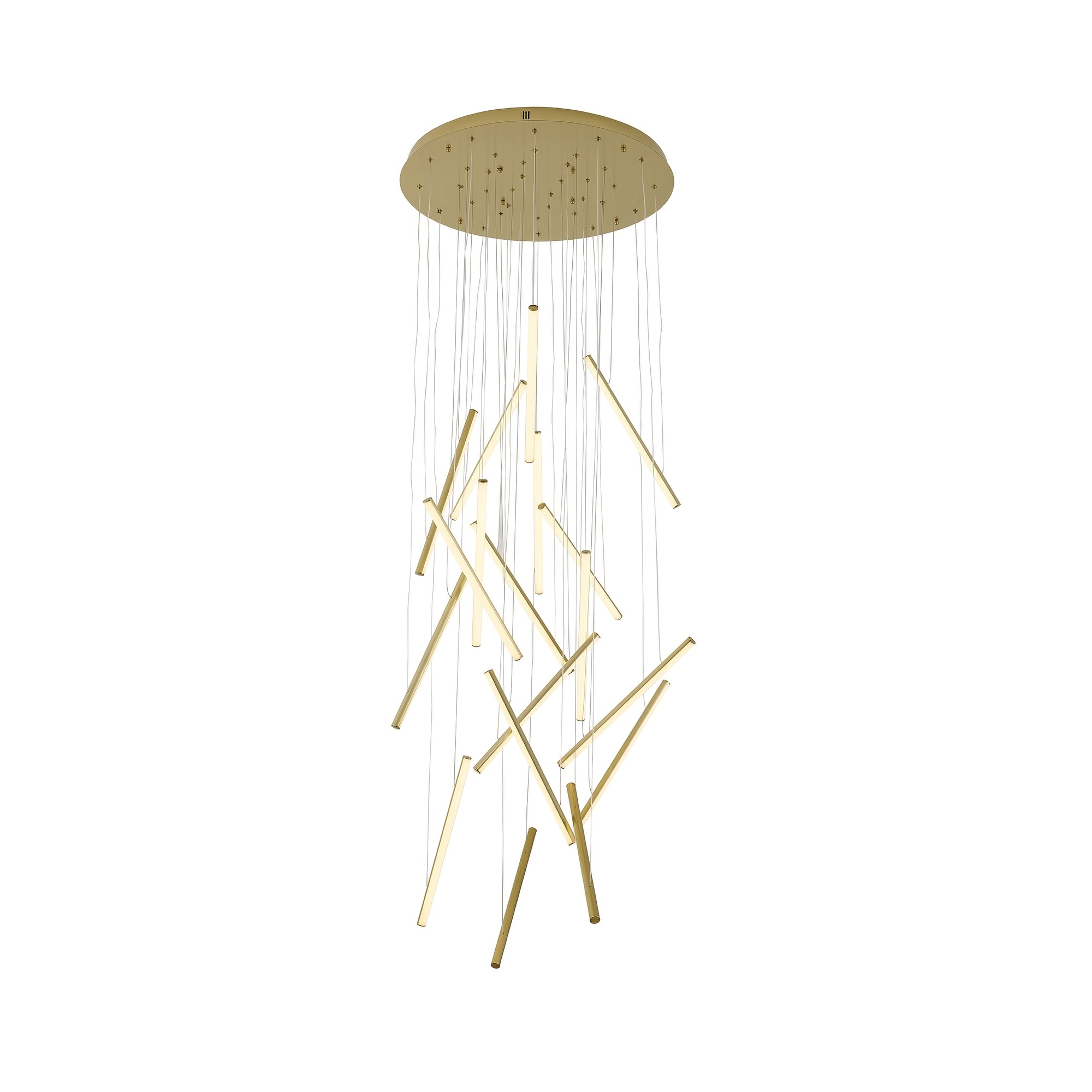 Modern 18-Light Brass Metal LED Chandelier