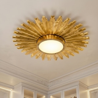Parrot Uncle 22-inch Mid-Century Modern Gold Sunburst LED Flush Mount Ceiling Light