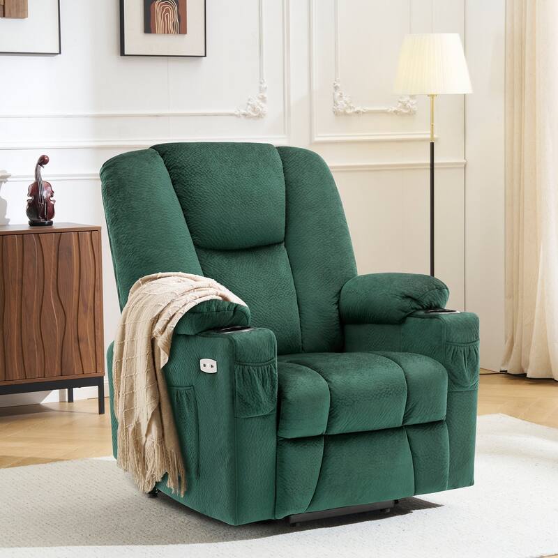 MCombo Electric Power Lift Recliner Chair with Extended Footrest, Fabric 7507