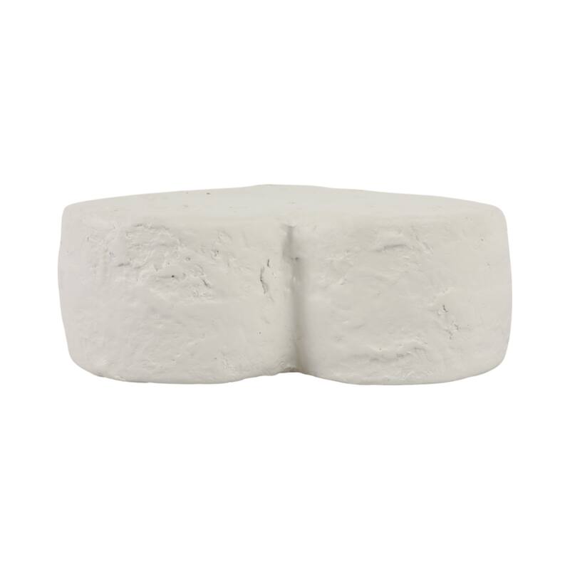 Ecomix Heart-Shaped Decorative Sculpture Boho Accent - 8" Ivory - 8" x 3" x 8"