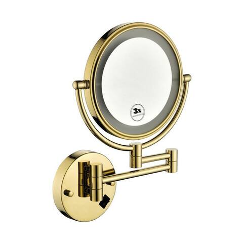 Jaeda 8" LED Wall Mirror Mount Two-Sided Magnifying Makeup Vanity Mirror
