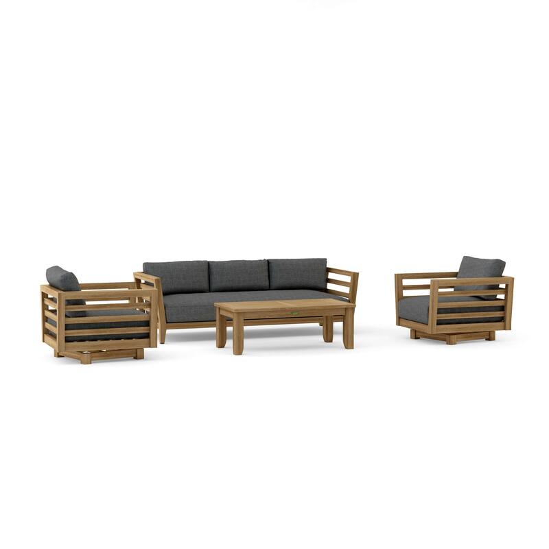 Cordoba Deep Seating 4-Piece Swivel Set - Cast Charcoal
