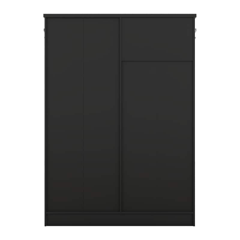 Anmytek Black 5 in 1 Hall Tree Entryway Storage Organizer with Shoe Bench Hooks Cabinet