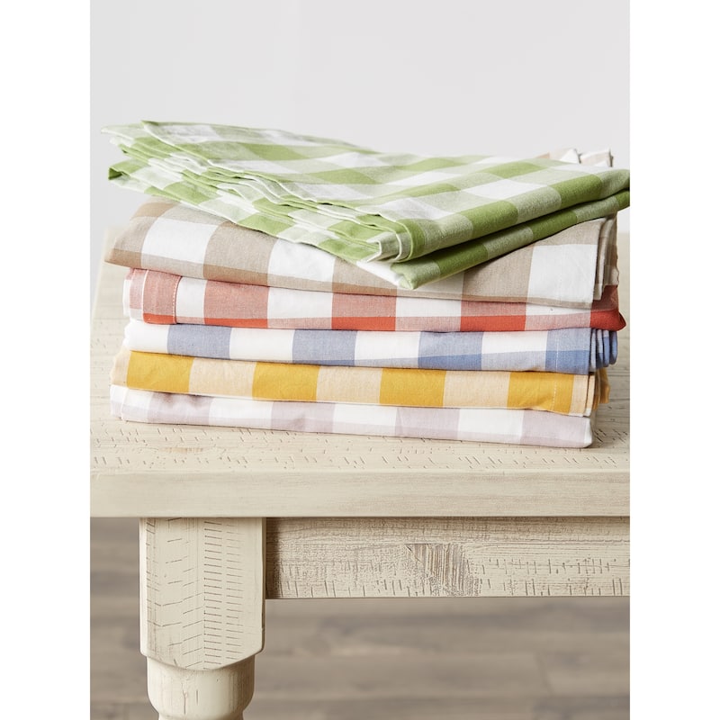 DII Stonewash Blue Buffalo Check Tablecloth