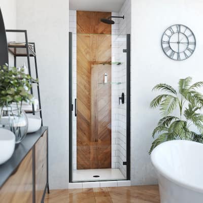 DreamLine Alliance Swing 30 in. W x 72 5/8 in. H Semi-Frameless Swing Shower Door in Matte Black and Clear Glass