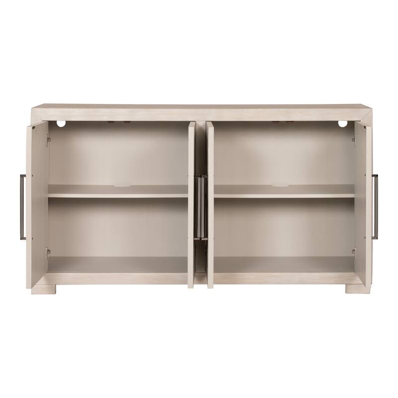 Furniture of America Durem Modern Solid Wood 4-Shelf Coffered Panel Dining Server