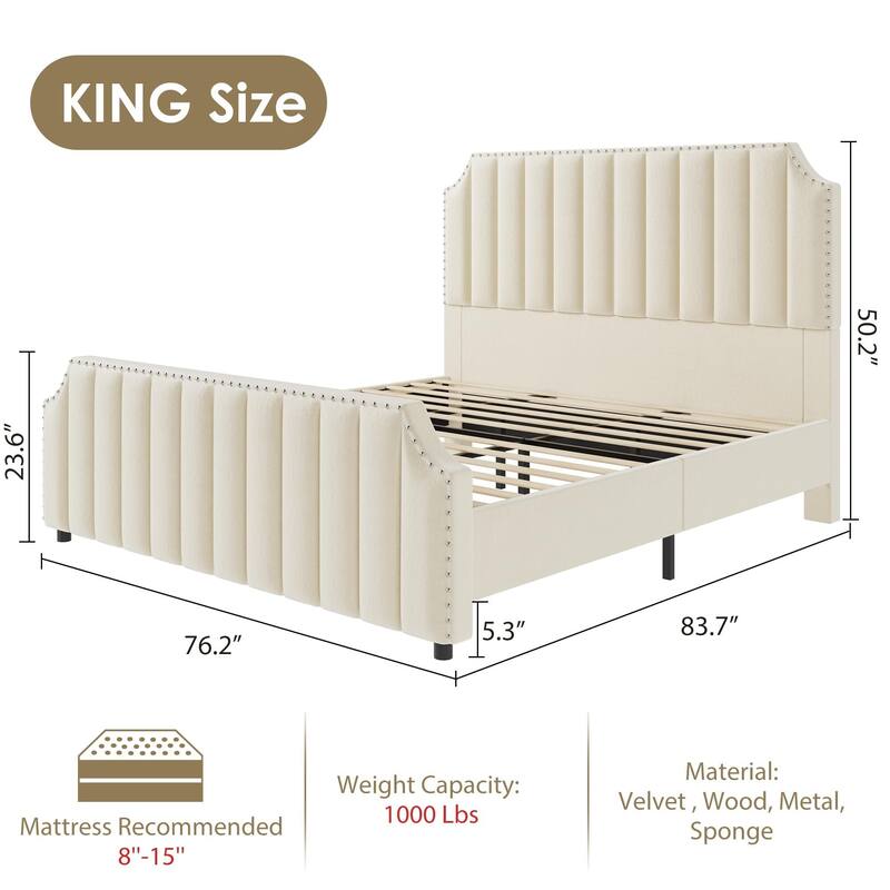 Platform Bed Frame with 50.2" Headboard