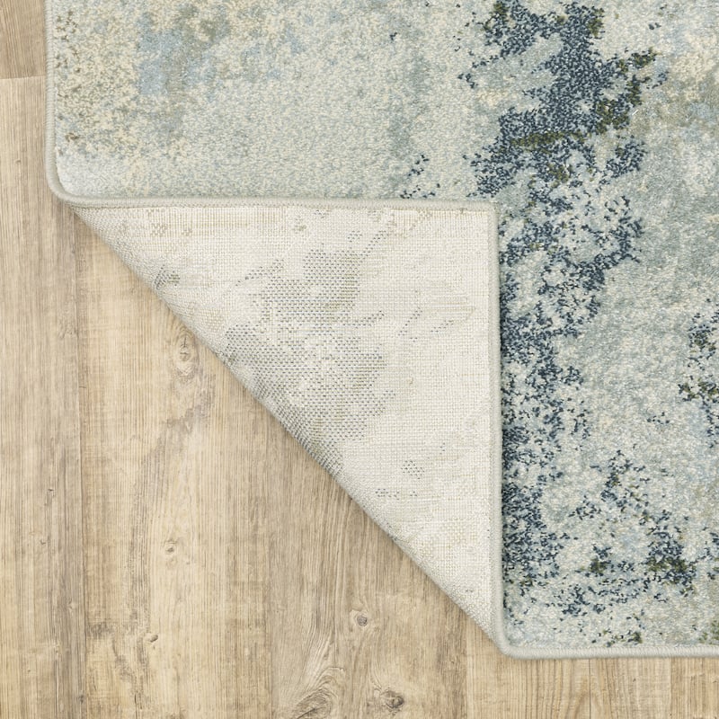 Vista Home Bryson Contemporary Abstract Blue/ Green Area Rug.