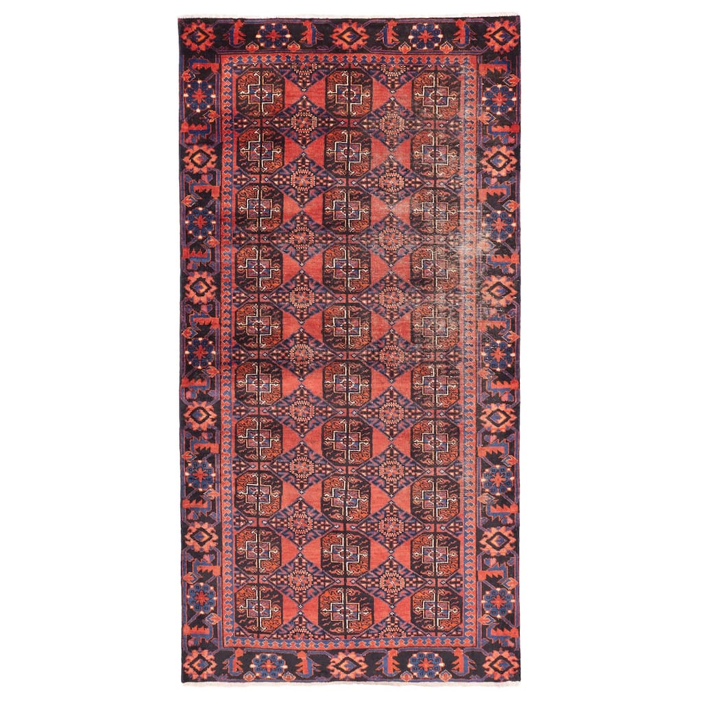 ECARPETGALLERY Hand-knotted Antalya Vintage Red Wool Rug - 3'11 x 7'9