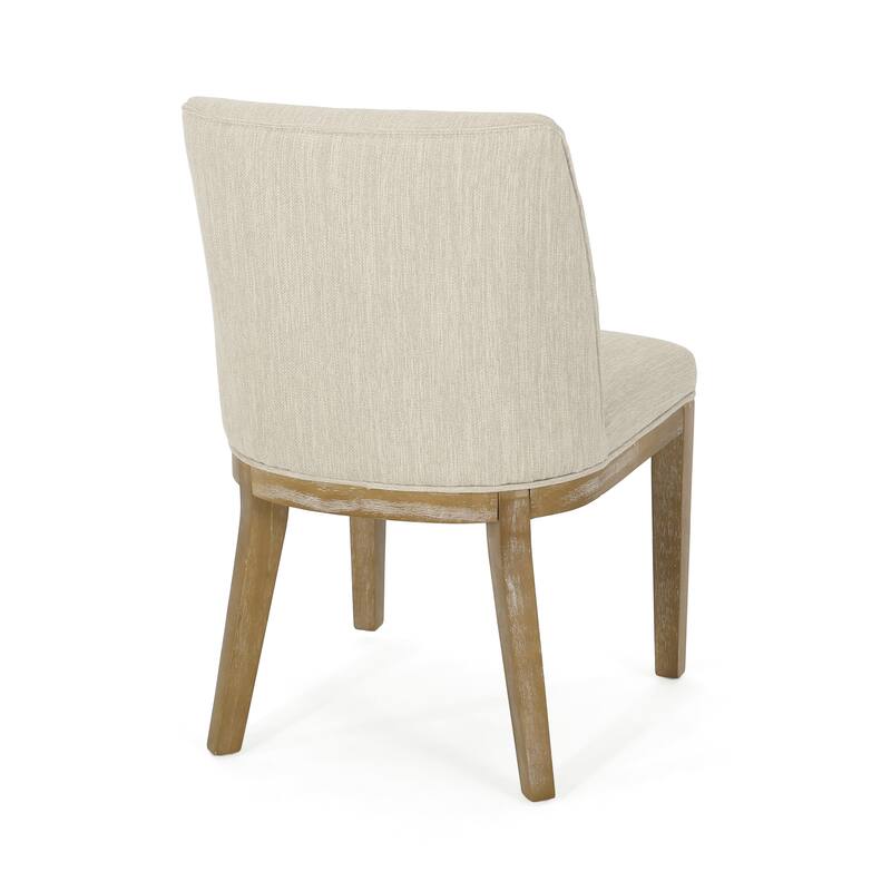 Modern Set of 2 Dining Chairs with Fabric Cushioned Seat Backrest, Solid Wood Frame for Dining Room Living Room and Bedroom