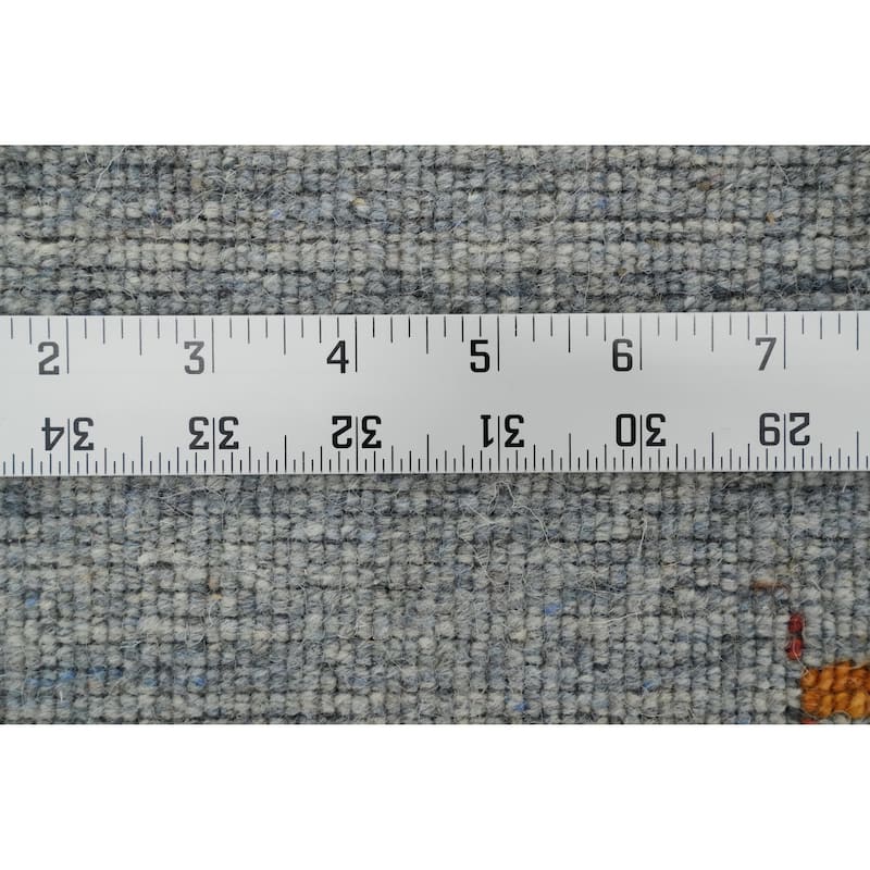 Hand Knotted Oriental 100% Wool Carpet Tribal Animal Pictorial Greys & Charcoal Gabbeh Area Rug - 9' 1'' X 9' 1''