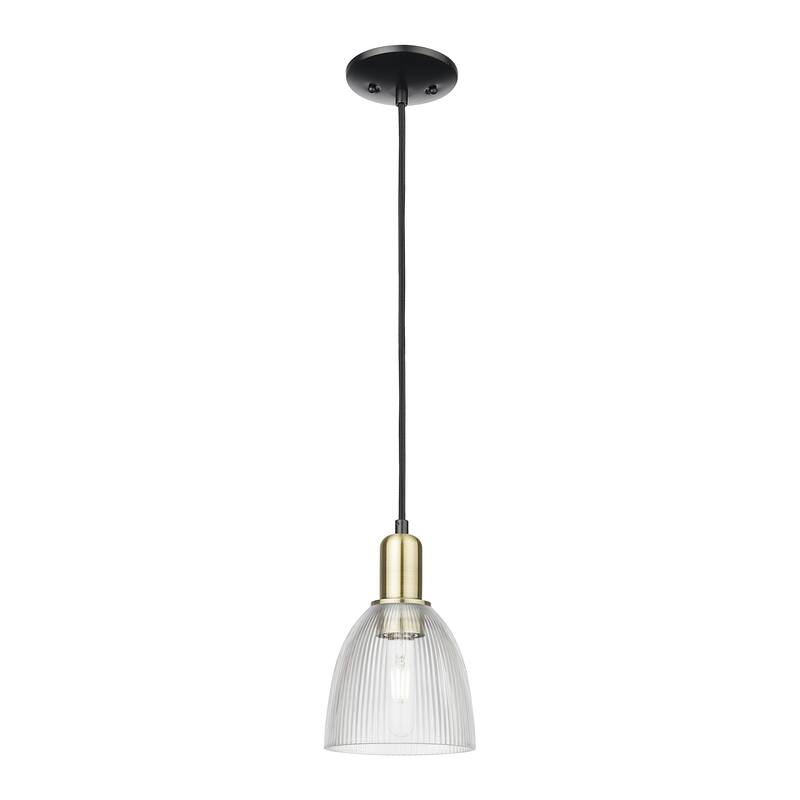 Innovations Lighting Endless Possibilities Arcadia - Castile - 1 Light 6" Cord Hung Mini Pendant - Clear/Black Antique Brass