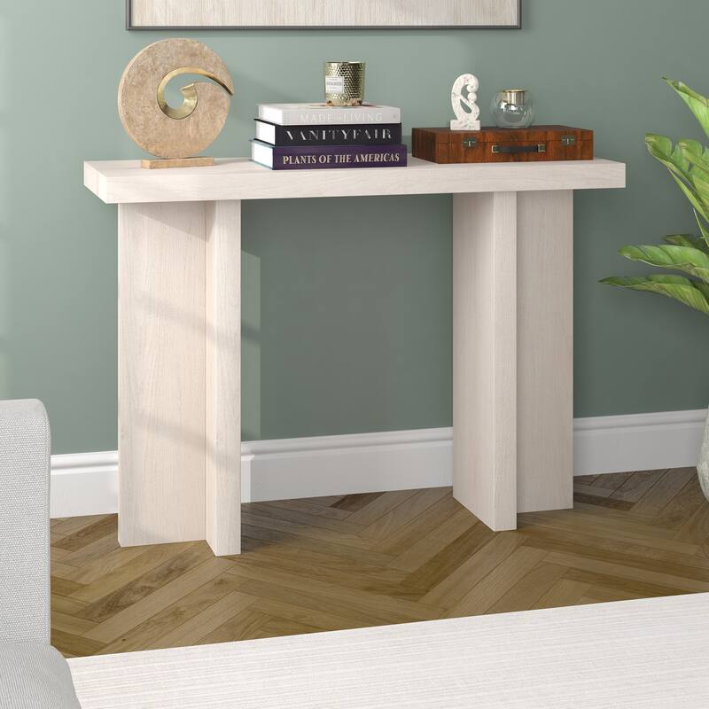 Dimitra 42" Wide Rectangular Console Table - Alder White
