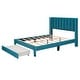 preview thumbnail 21 of 30, Full Size Storage Bed Velvet Upholstered Platform Bed with a Big Drawer