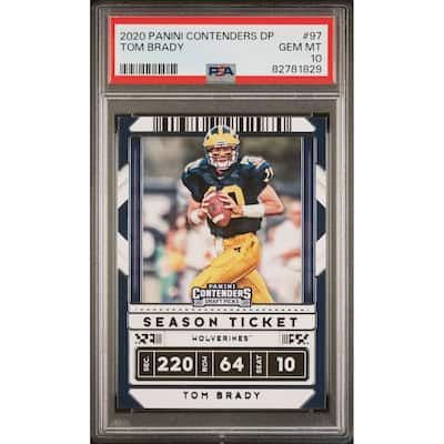 Tom Brady 2020 Panini Contenders Draft Picks Football Card #97 Graded PSA 10 - 8'6" x 11'6"