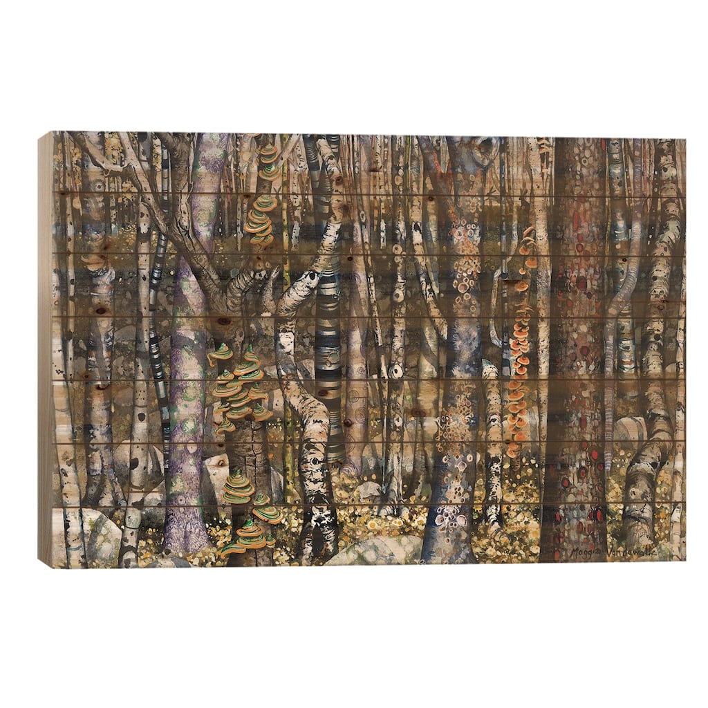 Copse Print On Wood by Maggie Vandewalle - Multi-Color