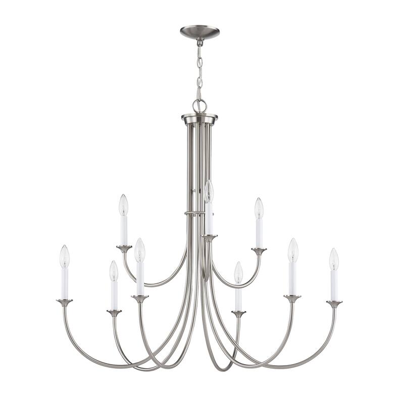 Meadowview 18-inch Wide 3-Light Chandelier in Brushed Nickel - Nickel - 36in W x 36in D x 34in H