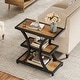 preview thumbnail 16 of 16, 3-Tier Industrial Side Table with Geometric Metal Design